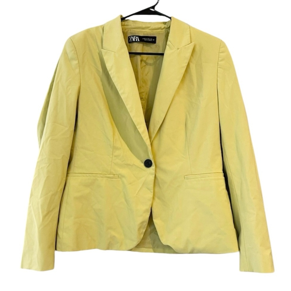 Zara Women’s Yellow Single-Button Blazer